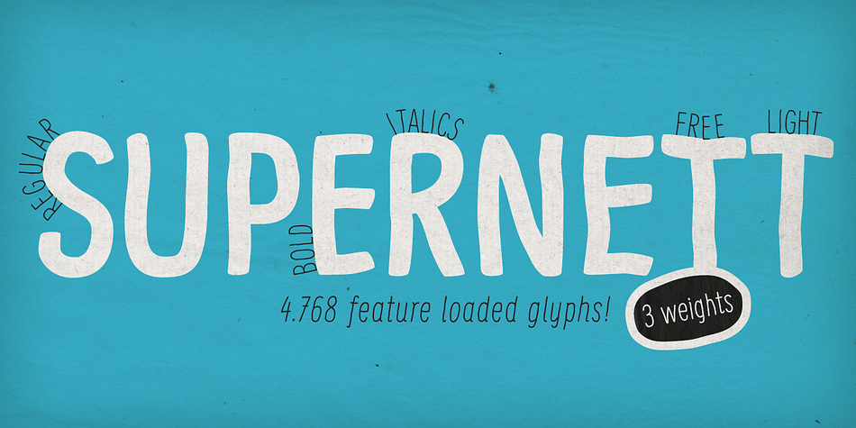 Supernett Condensed Bold Italic family specimen 1
