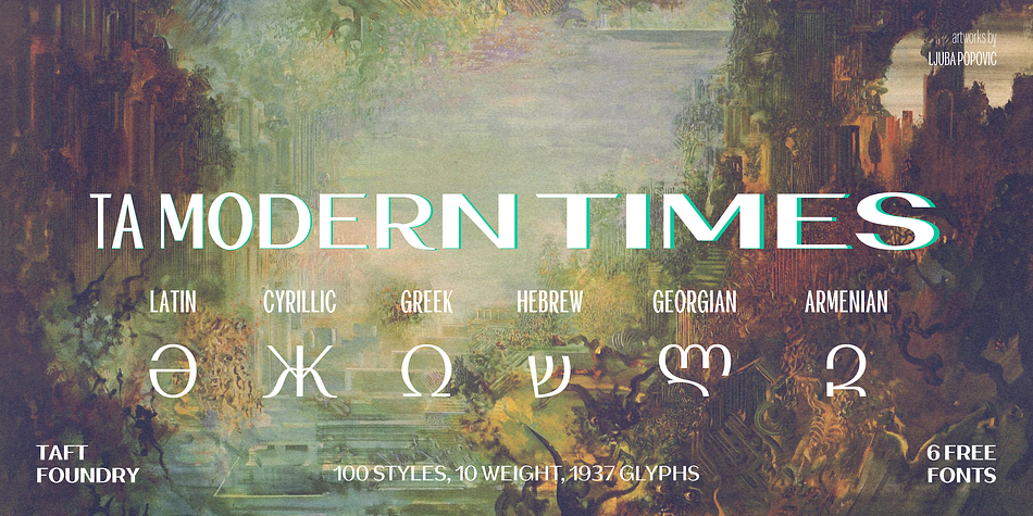 TA Modern Times Condensed Extra Light family specimen 1