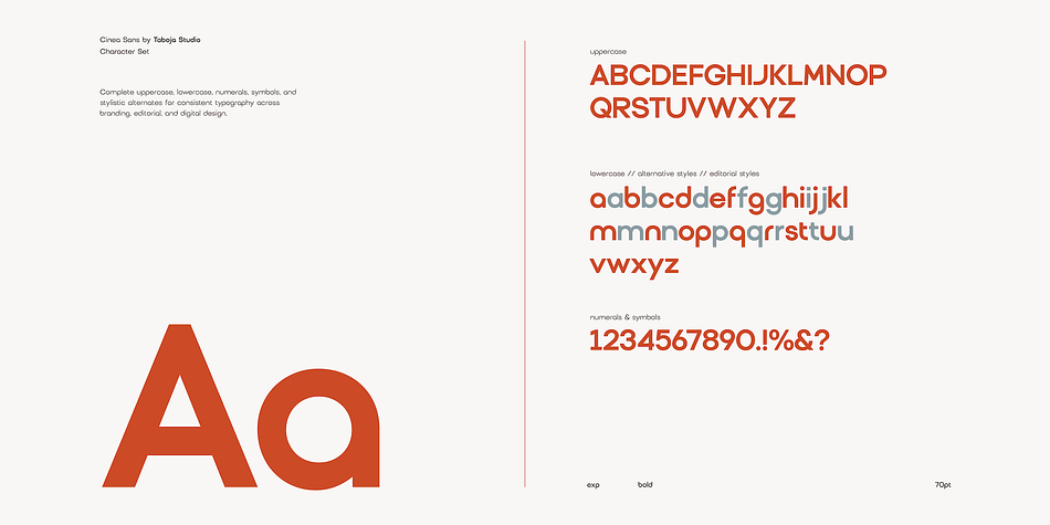 TBJ Cinea Sans Extra Bold family specimen 2