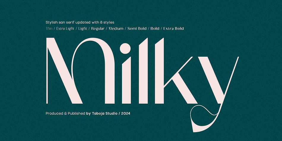 TBJ Milky Extra Bold family specimen 1