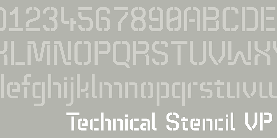 Technical Stencil VP Thin Oblique family preview