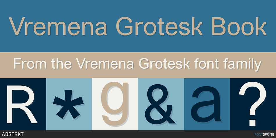 Vremena Grotesk Book Italic family specimen 1