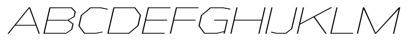 Athabasca Extended Extra Light Italic font specimen