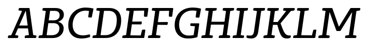 Bommer Slab Rounded Italic font specimen