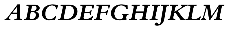 Borgia Pro Bold Italic font specimen