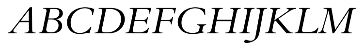 Borgia Pro Italic font specimen
