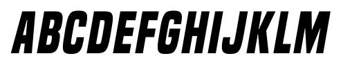 Built Titling Bold Italic font specimen