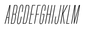 Built Titling Extra Light Italic font specimen