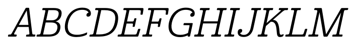 Cabrito Regular Italic font specimen