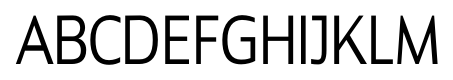 Contra Condensed Light font specimen