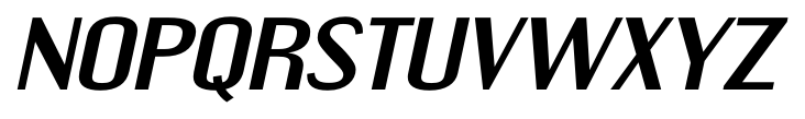 Engebrechtre Expanded Bold Italic character specimen 2