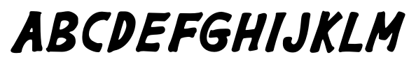 Gargle Bold Italic font specimen