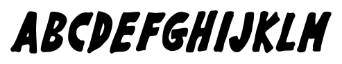 Gargle Condensed Bold Italic font specimen
