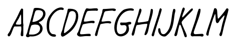 Gargle Condensed Italic font specimen