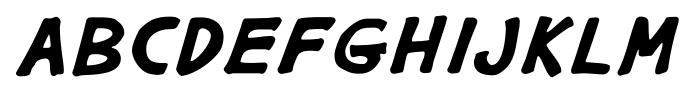 Gargle Extended Bold Italic font specimen