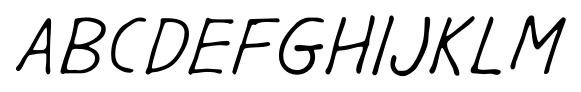 Gargle Italic font specimen