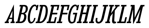 Kingsbridge Condensed Book Italic font specimen