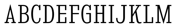 Kingsbridge Condensed Light font specimen