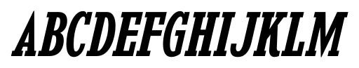 Kingsbridge Condensed SemiBold Italic font specimen