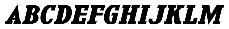 Kingsbridge Expanded Bold Italic font specimen