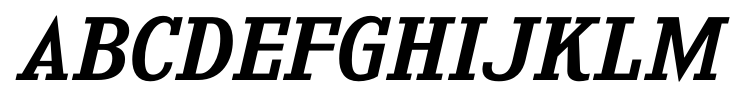 Kingsbridge Expanded Italic font specimen
