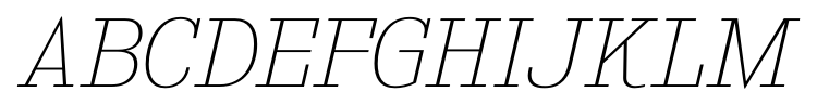 Kingsbridge Expanded Ultra Light Italic font specimen