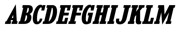 Kingsbridge SemiCondensed Bold Italic font specimen