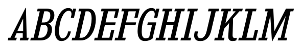 Kingsbridge SemiCondensed Book Italic font specimen