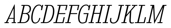 Kingsbridge SemiCondensed Extra Light Italic font specimen