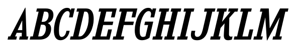 Kingsbridge SemiCondensed Italic font specimen
