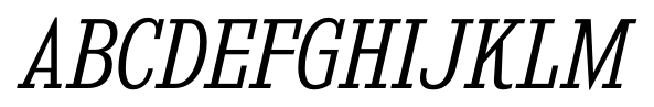 Kingsbridge SemiCondensed Light Italic font specimen