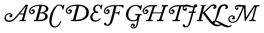 Kirimomi Swash Italic font specimen