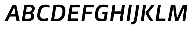 Mangerica Italic Semi Bold font specimen