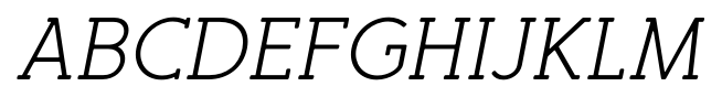 Merlo Round Serif Italic font specimen