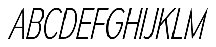 Mesmerize Condensed Extra Light Italic font specimen