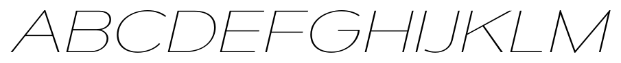 Mesmerize Expanded Ultra Light Italic font specimen