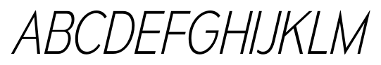 Mesmerize SemiCondensed Extra Light Italic font specimen