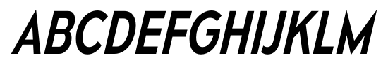 Mesmerize SemiCondensed Italic font specimen