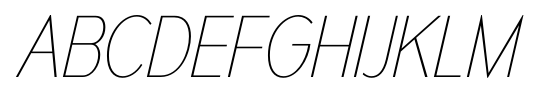 Mesmerize SemiCondensed Ultra Light Italic font specimen