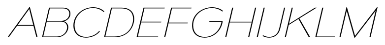 Mesmerize SemiExpanded Ultra Light Italic font specimen