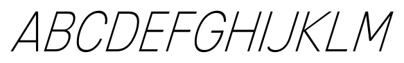 Mixolydian Titling Extra Light Italic font specimen