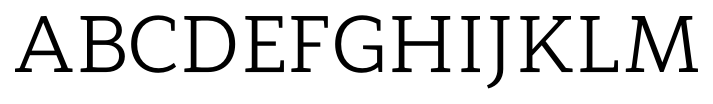 Modum Regular font specimen