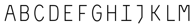 Monoxil Regular font specimen