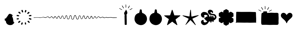 MrMoustache Accessories Dingbats Solid font specimen