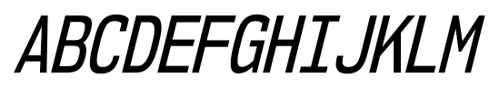 NK57 Monospace Condensed Italic font specimen