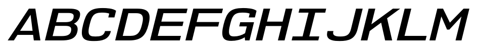 NK57 Monospace Expanded Semi Bold Italic font specimen