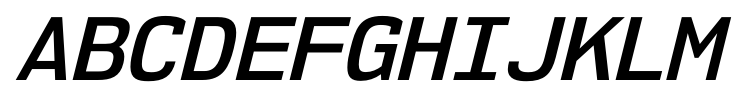 NK57 Monospace Semi Bold Italic font specimen