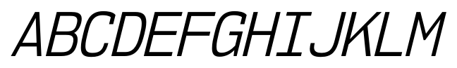 NK57 Monospace Semi Condensed Book Italic font specimen