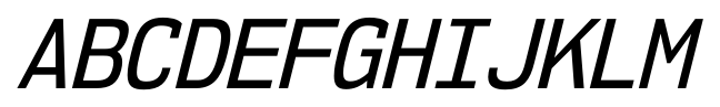 NK57 Monospace Semi Condensed Italic font specimen