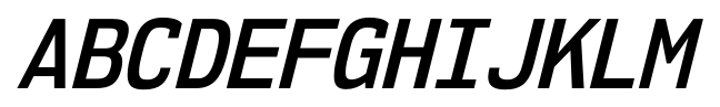 NK57 Monospace Semi Condensed Semi Bold Italic font specimen